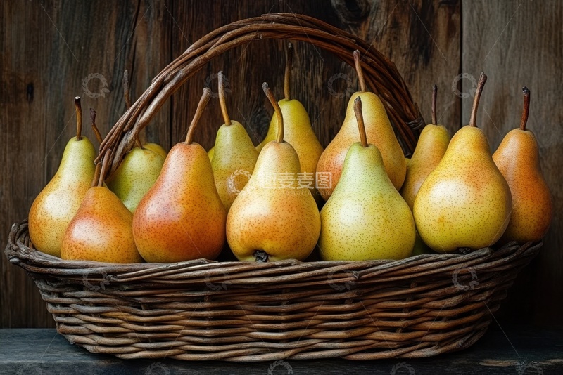 高清大图下载【趣麦麦图】一筐美味的巴梨