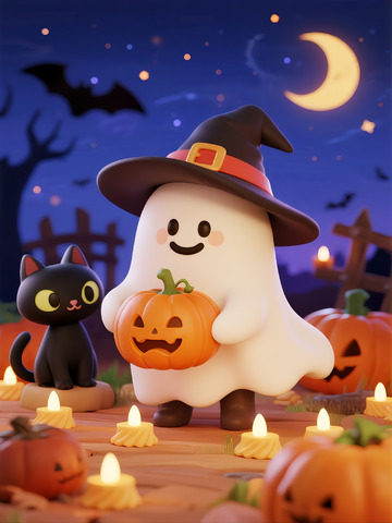 可爱的万圣节场景6