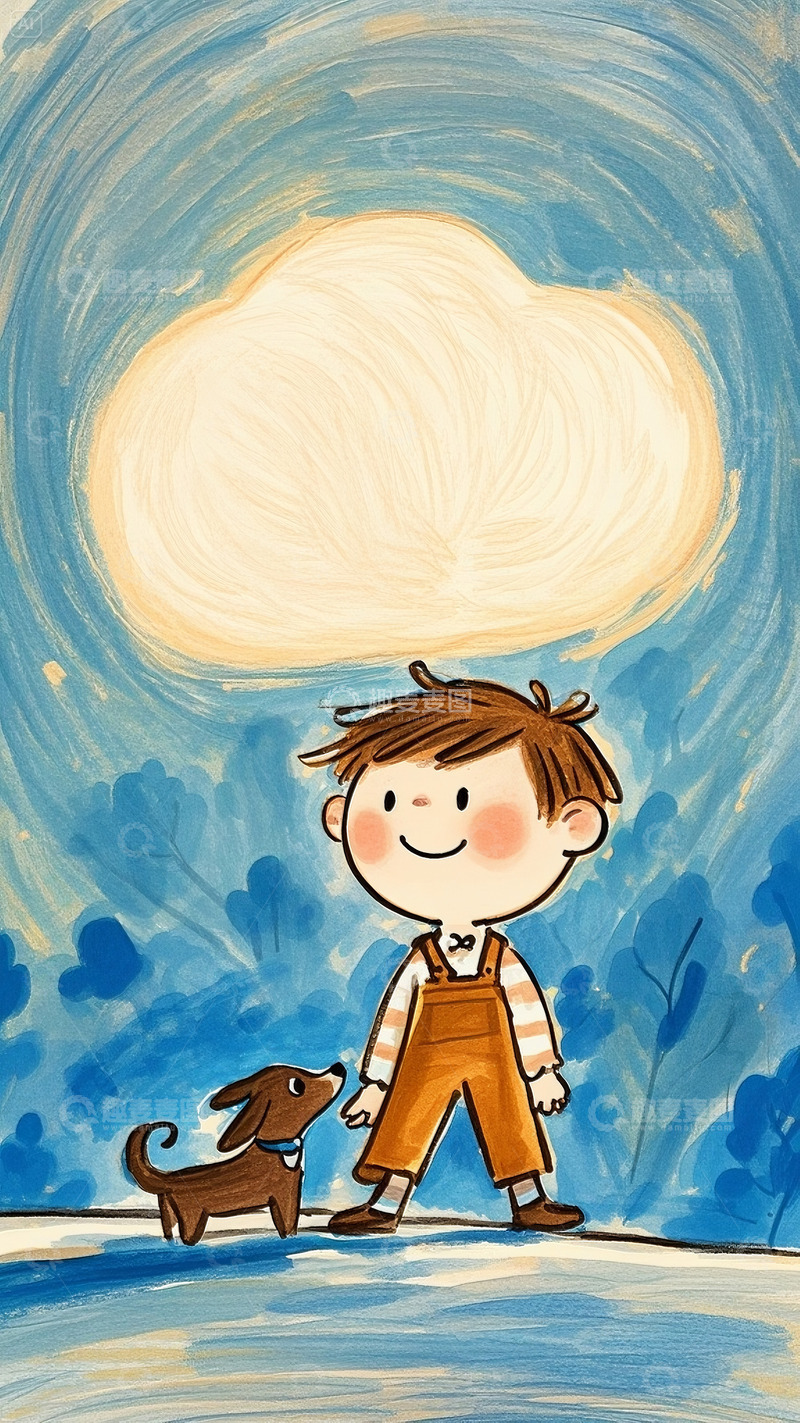 高清大图下载【趣麦麦图】儿童绘本插画男孩