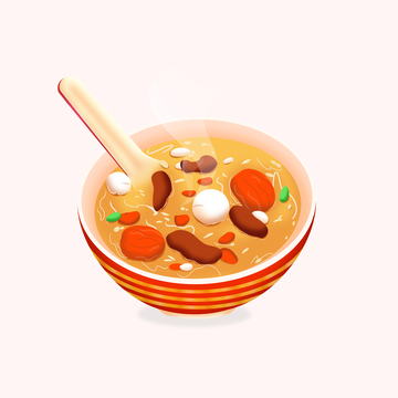 手绘腊八粥腊八节海报元素