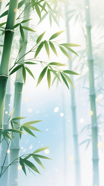 清新竹林插画背景1