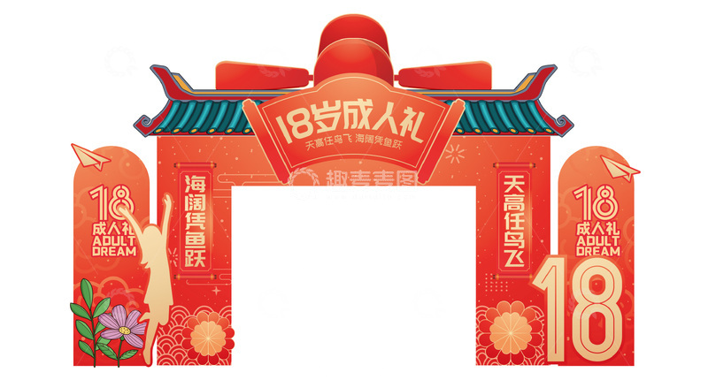 18岁拱门展示展板