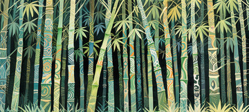 竹林花纹神秘插画2