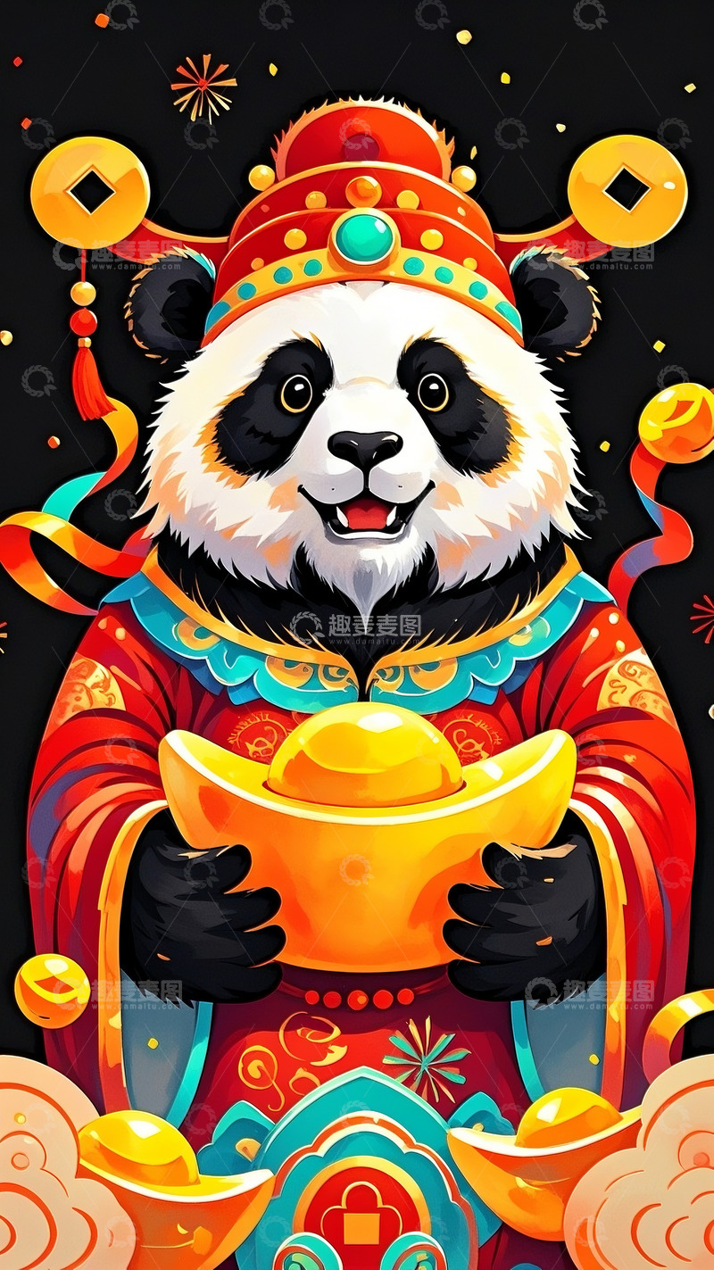 春节熊猫财神8