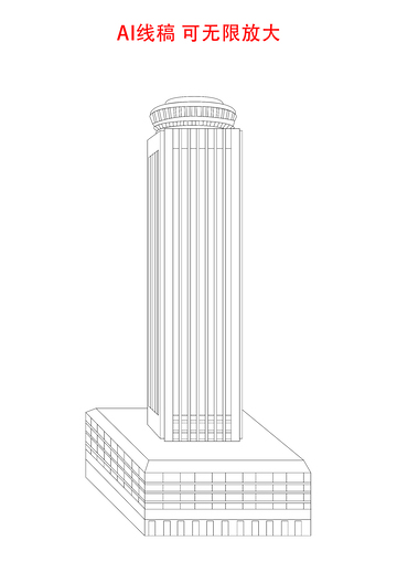 建筑大厦线稿