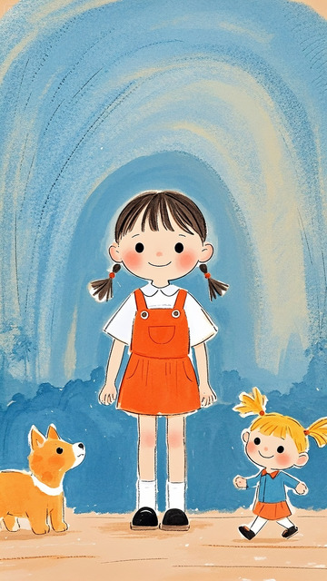 儿童绘本插画女孩