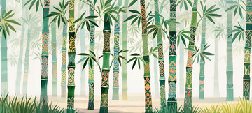 竹林花纹神秘插画1