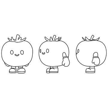 Q版番茄小人线稿