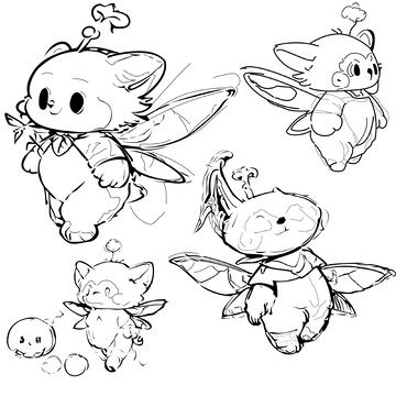 卡通精灵线稿