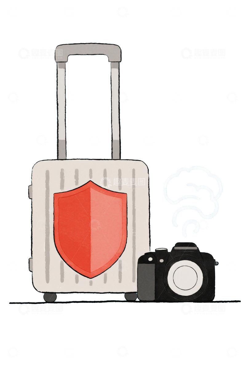 高清大图下载【趣麦麦图】旅游险创意水彩风概念图