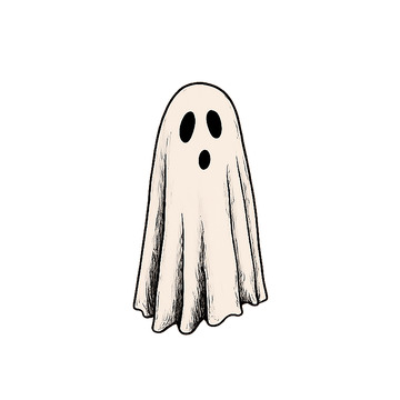 恐怖幽灵动画插画