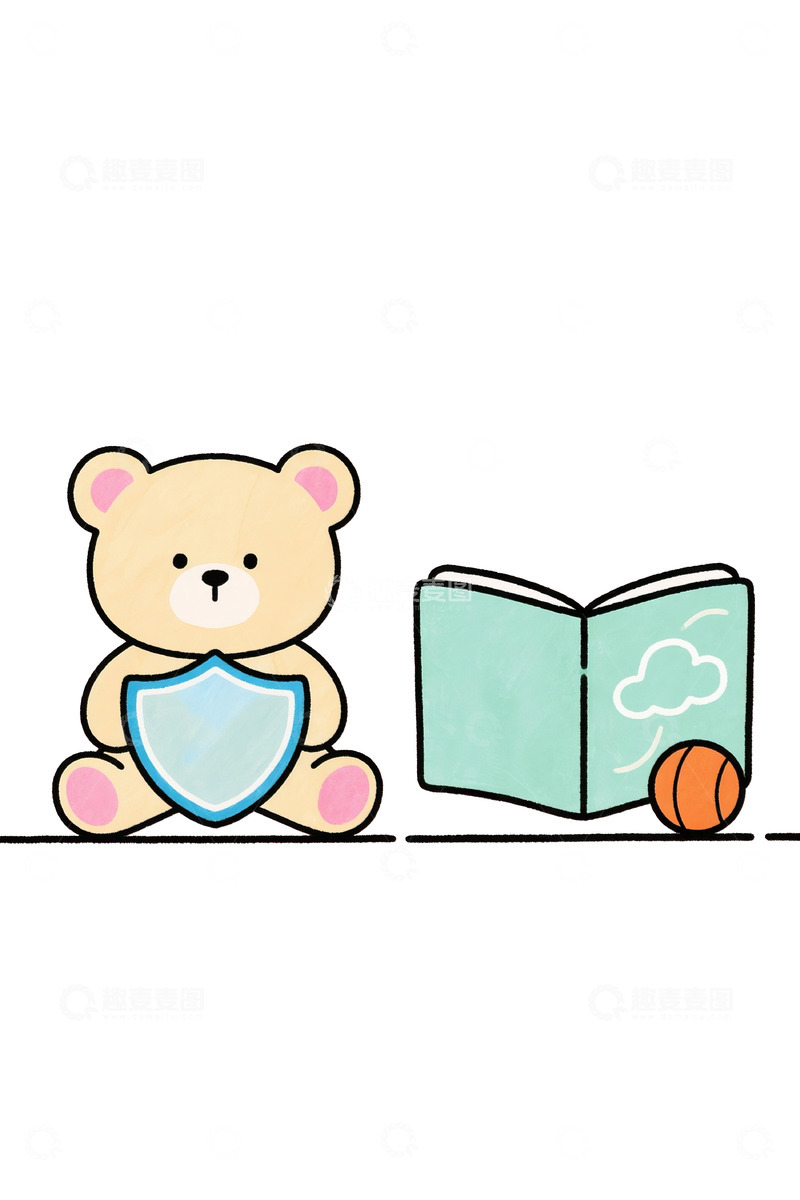 高清大图下载【趣麦麦图】小熊创意水彩风概念图