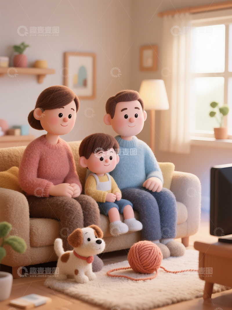 羊毛毡一家三口2