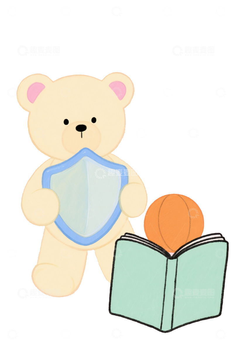 高清大图下载【趣麦麦图】水彩风小熊创意概念图