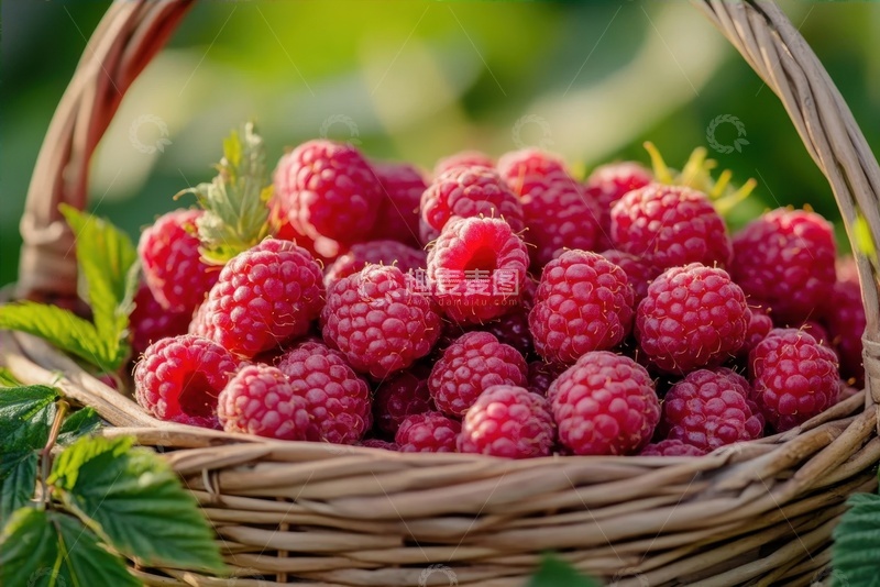 高清大图下载【趣麦麦图】一篮子美味的红莓果