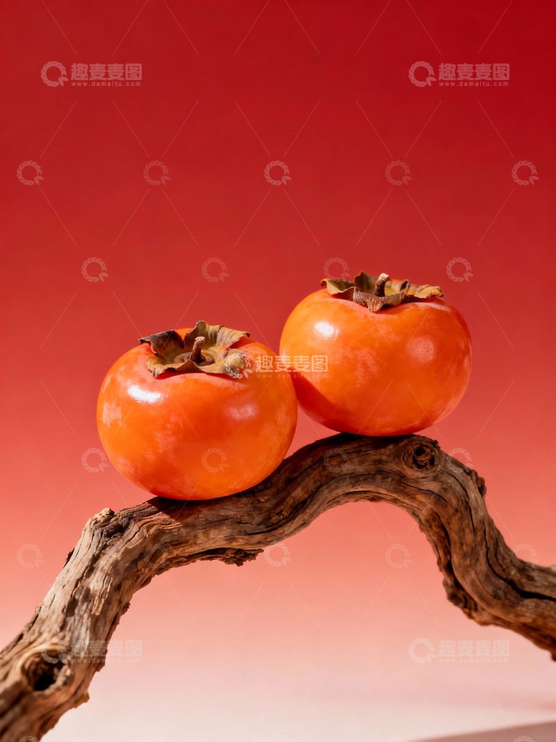 高清大图下载【趣麦麦图】柿子枯树枝艺术摄影3
