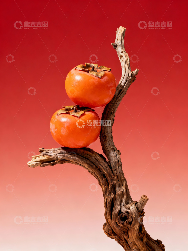 高清大图下载【趣麦麦图】柿子枯树枝摄影6