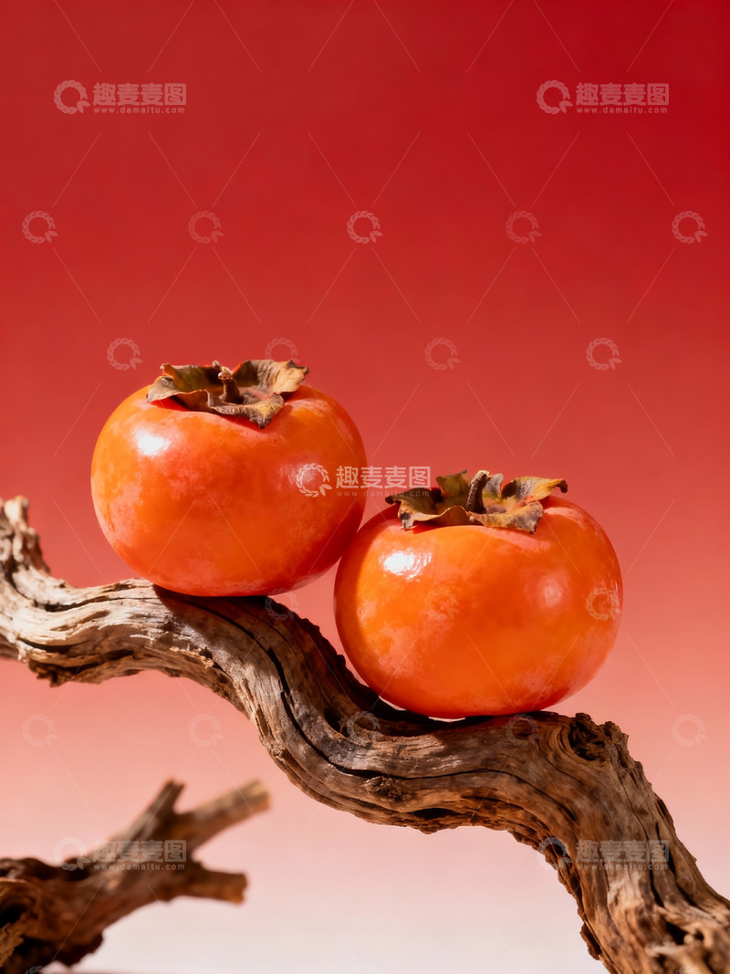 高清大图下载【趣麦麦图】柿子枯树枝摄影