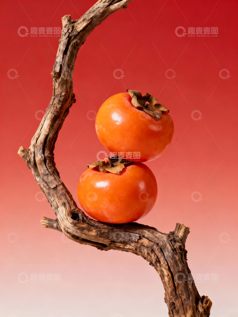 高清大图下载【趣麦麦图】柿子枯树枝摄影3