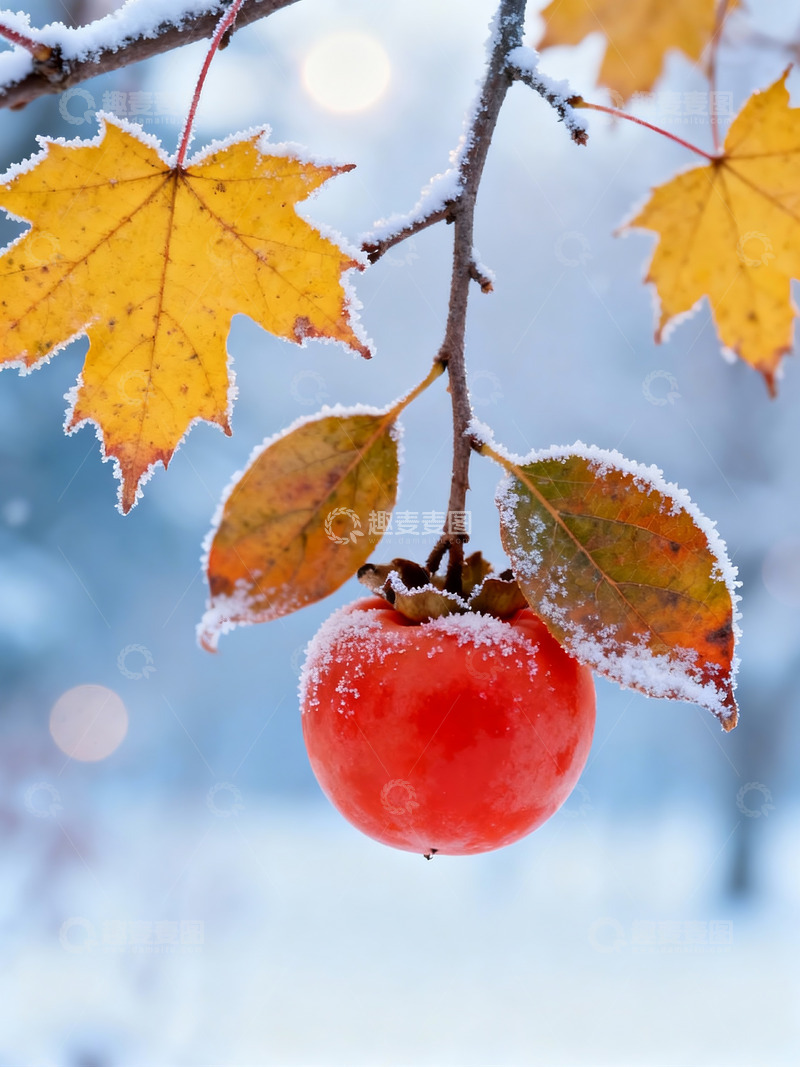 高清大图下载【趣麦麦图】黄色树叶 枝头悬挂