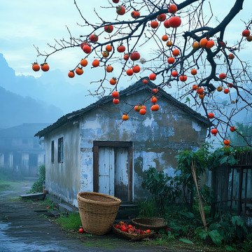 柿子树怀旧摄影