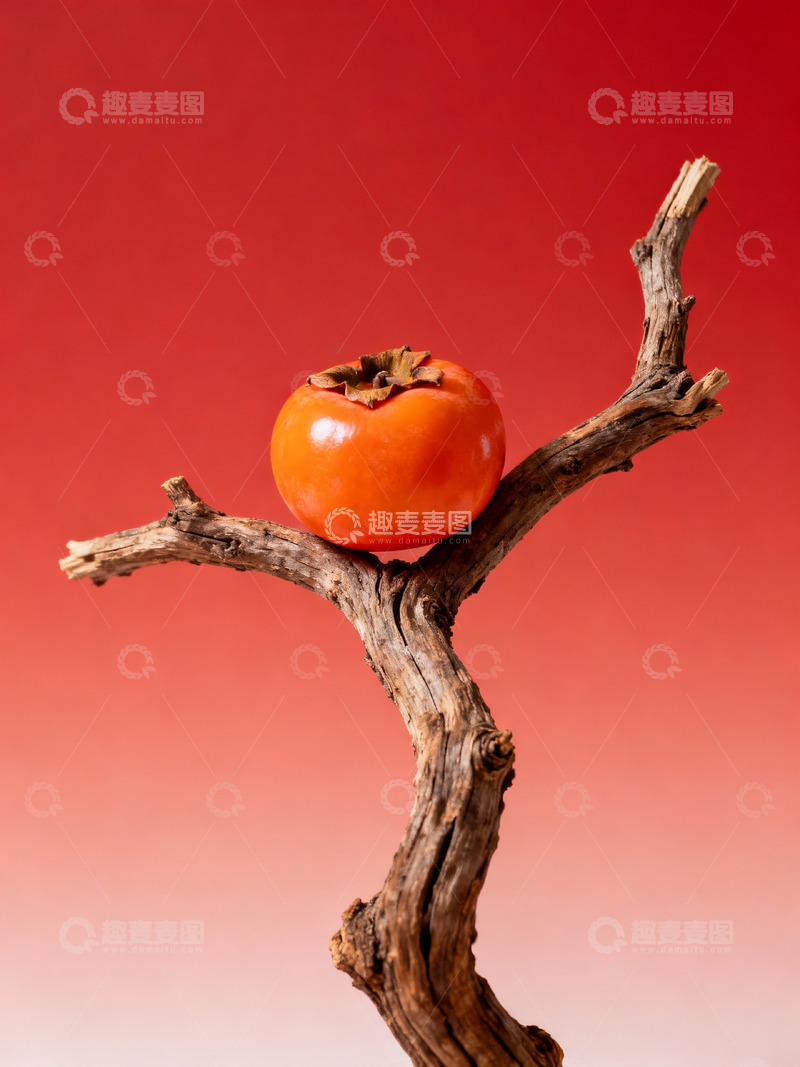 高清大图下载【趣麦麦图】柿子枯树枝艺术摄影2