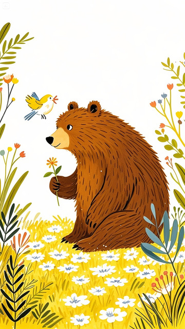 棕熊森林植物花草4