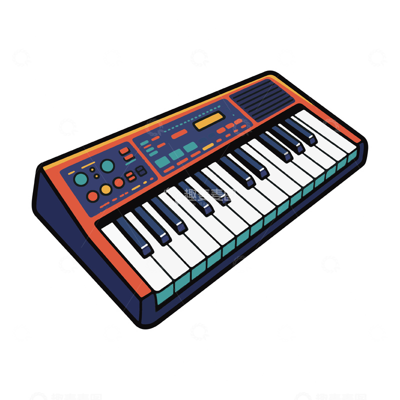源文件下载【趣麦麦图】一个电子琴乐器