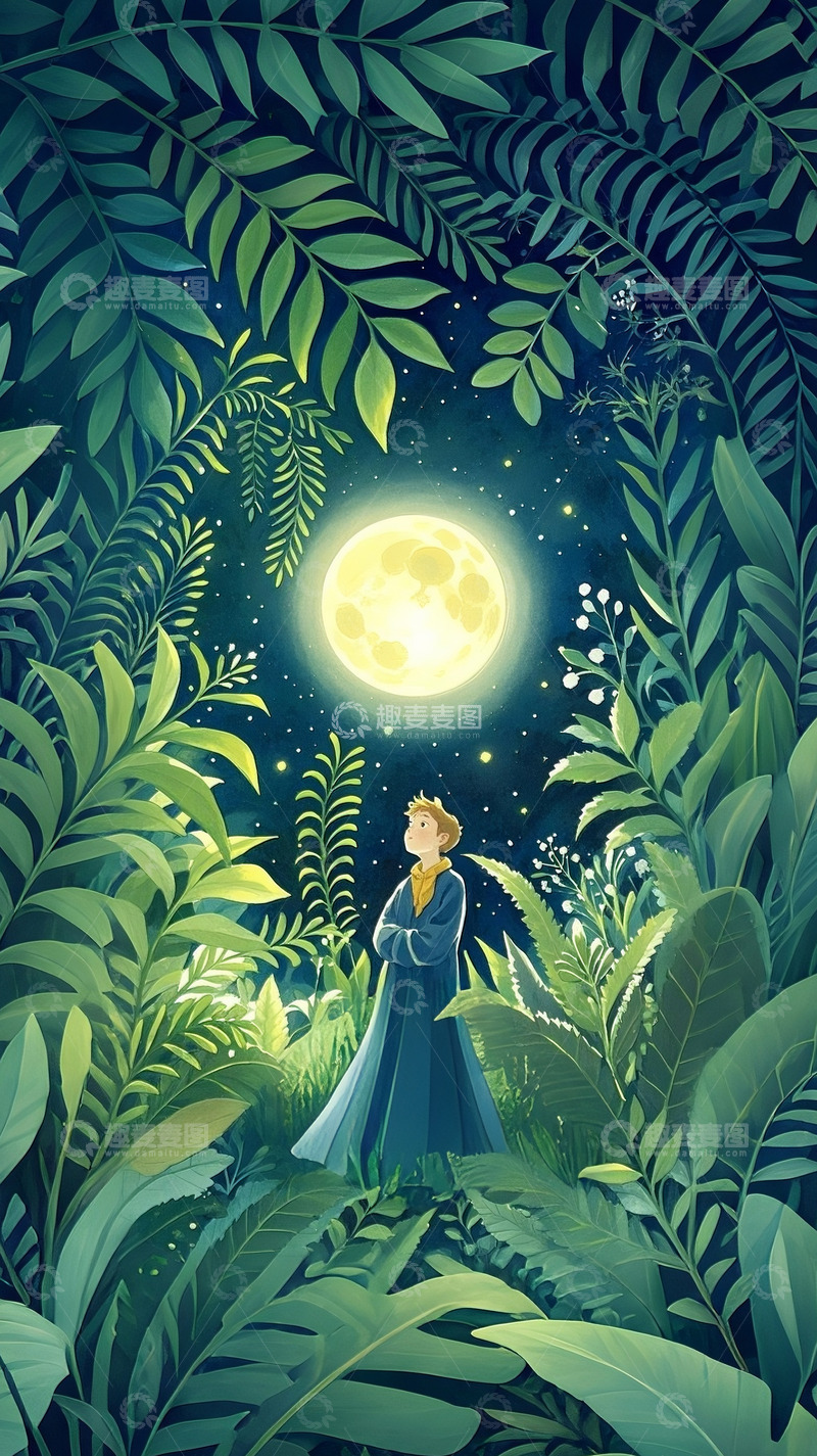 森林孩子仰望星空1