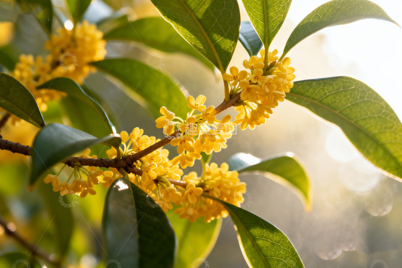 高清大图下载【趣麦麦图】金秋绽放的娇嫩桂花枝头2