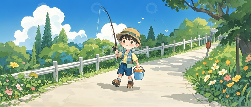 高清大图下载【趣麦麦图】钓鱼野外露营