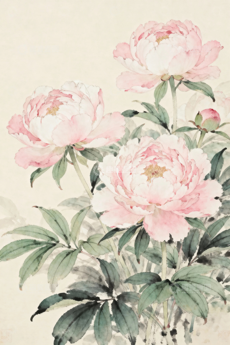 高清大图下载【趣麦麦图】国潮牡丹插画04