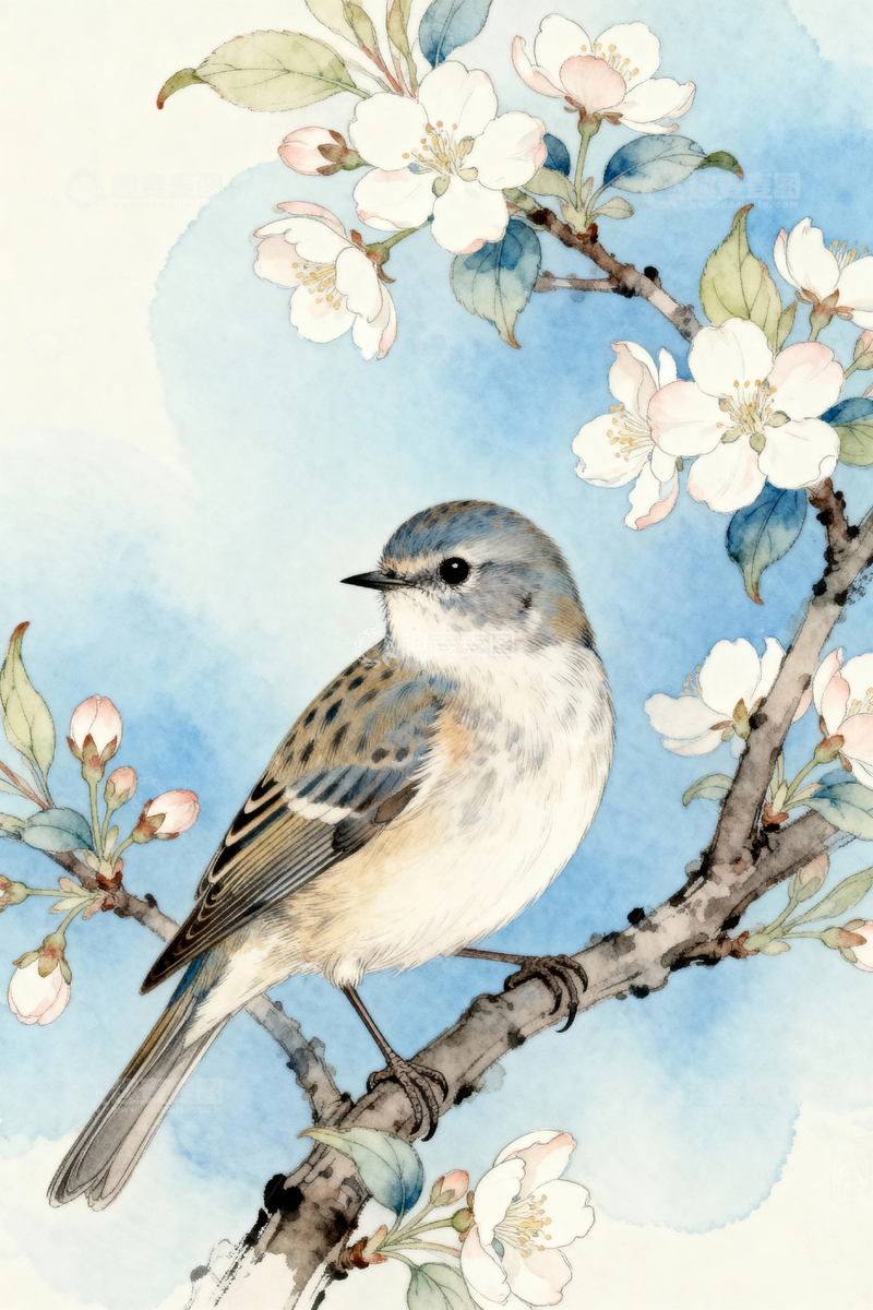 高清大图下载【趣麦麦图】国画工笔花鸟插画3