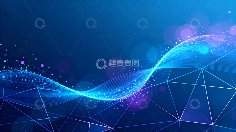 高清大图下载【趣麦麦图】蓝色科技背景013