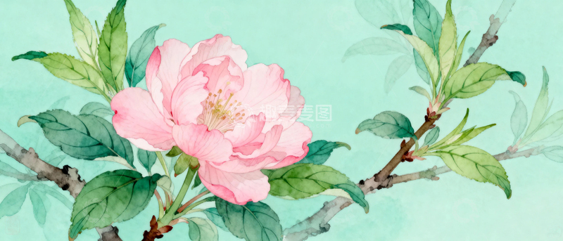 高清大图下载【趣麦麦图】水彩花朵背景01