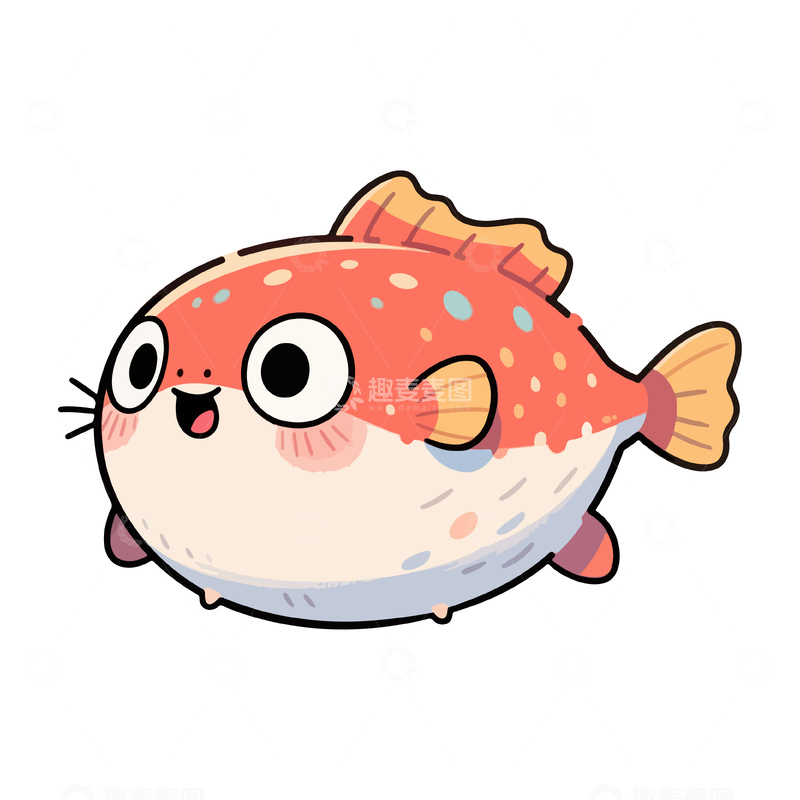 源文件下载【趣麦麦图】一条可爱的河豚