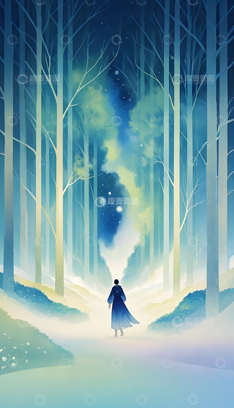 高清大图下载【趣麦麦图】奇妙梦幻森林插画6