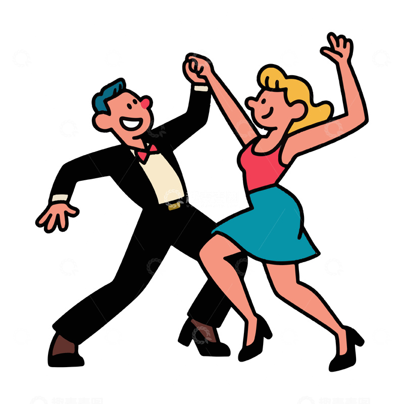 源文件下载【趣麦麦图】一对男女在跳探戈