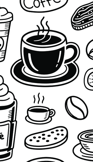 黑白咖啡底纹背景3