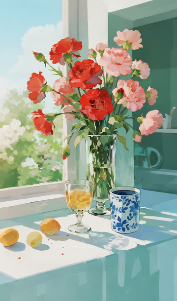 花瓶盛开的鲜花2