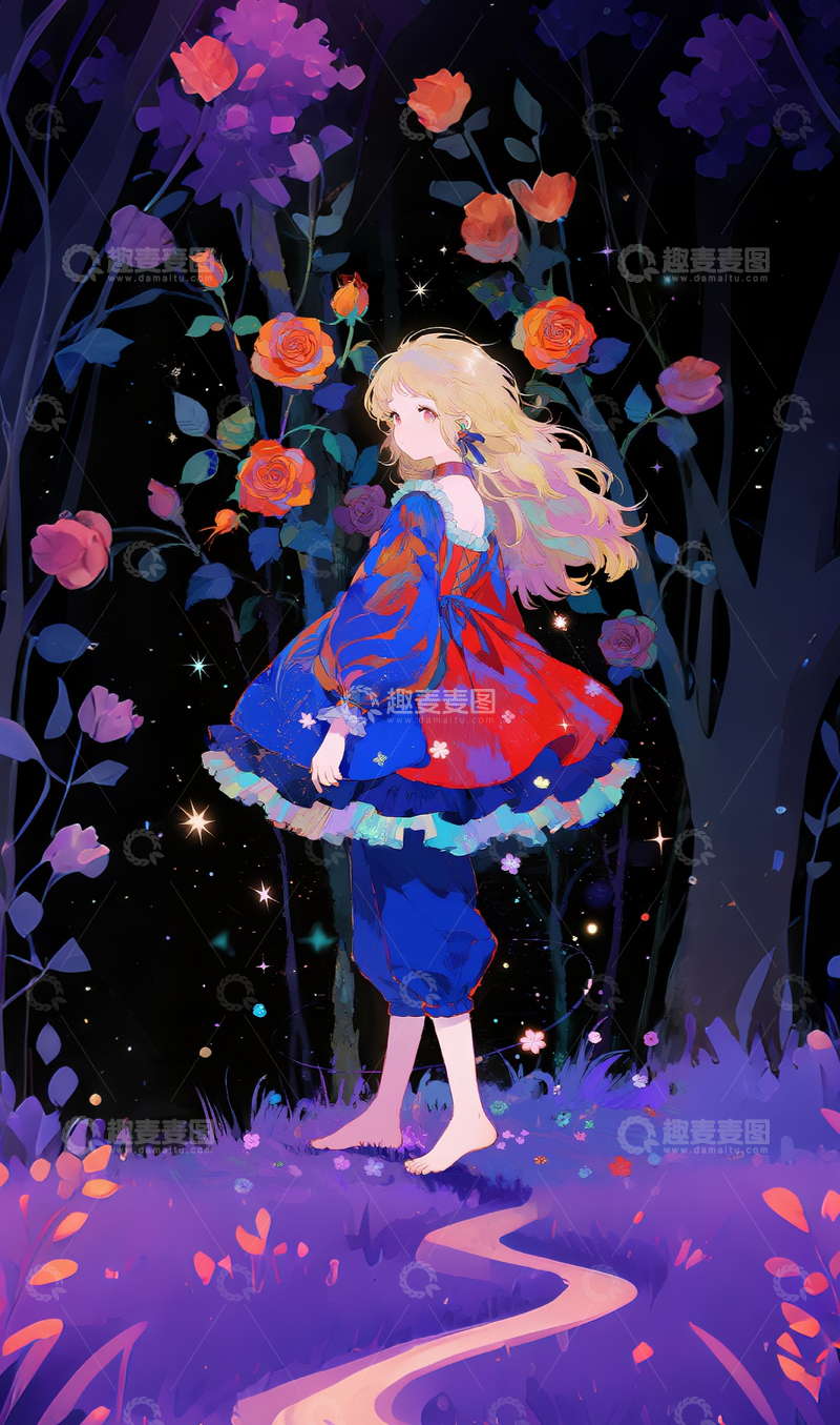 高清大图下载【趣麦麦图】神秘森林少女4