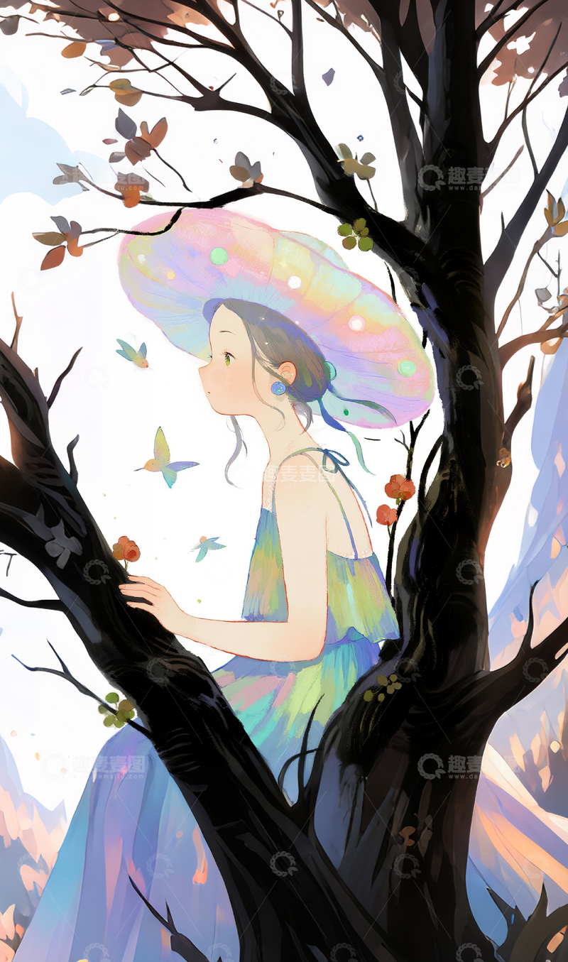 高清大图下载【趣麦麦图】神秘森林少女3