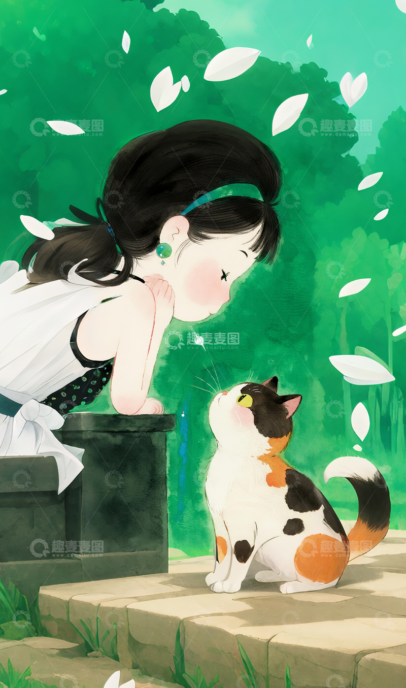 高清大图下载【趣麦麦图】年轻的女孩人物插画6