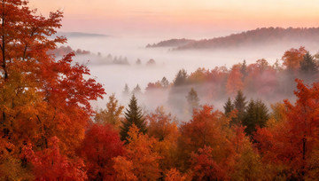 秋天山林红叶层林尽染
