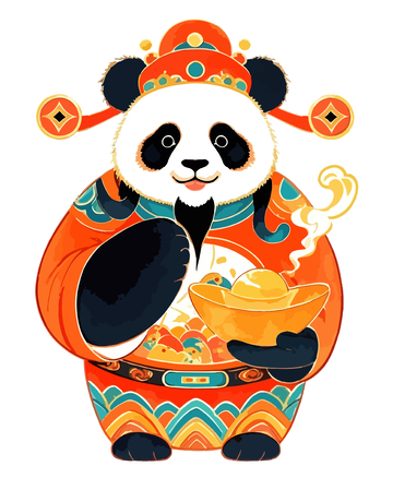 春节喜庆熊猫财神2
