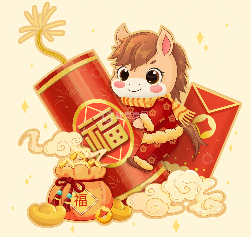 骑着鞭炮得小马驹