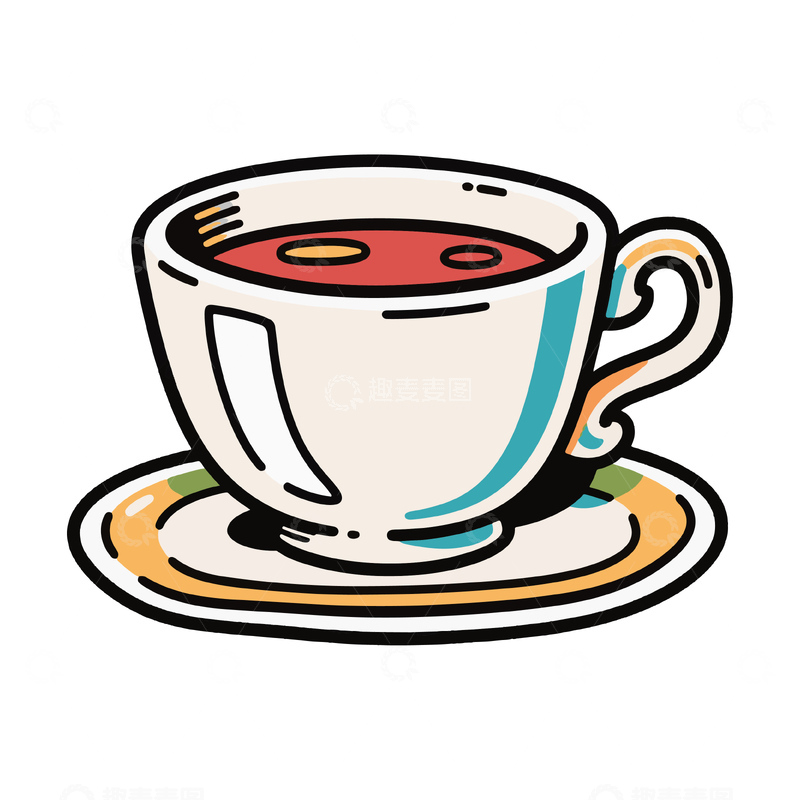 源文件下载【趣麦麦图】一个装着红茶的茶杯