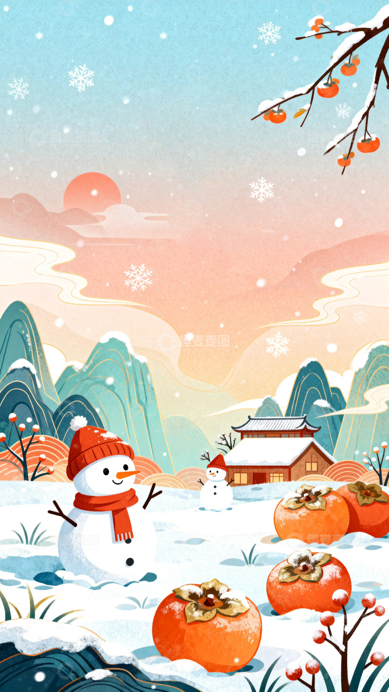 高清大图下载【趣麦麦图】中国风霜降节气背景3