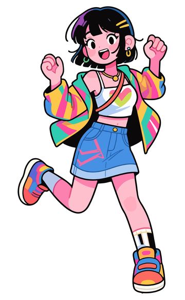 卡通少女时尚插画