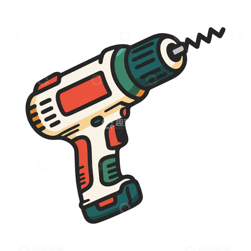 源文件下载【趣麦麦图】-一把手电钻钻孔工具